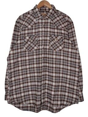 King Ranch Cotton Rodeo Cowboy Western Plaid Long Sleeve Button-Up Shirt Sz 2XL